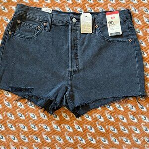 501 Levi High Rise Shorts with Buttons
